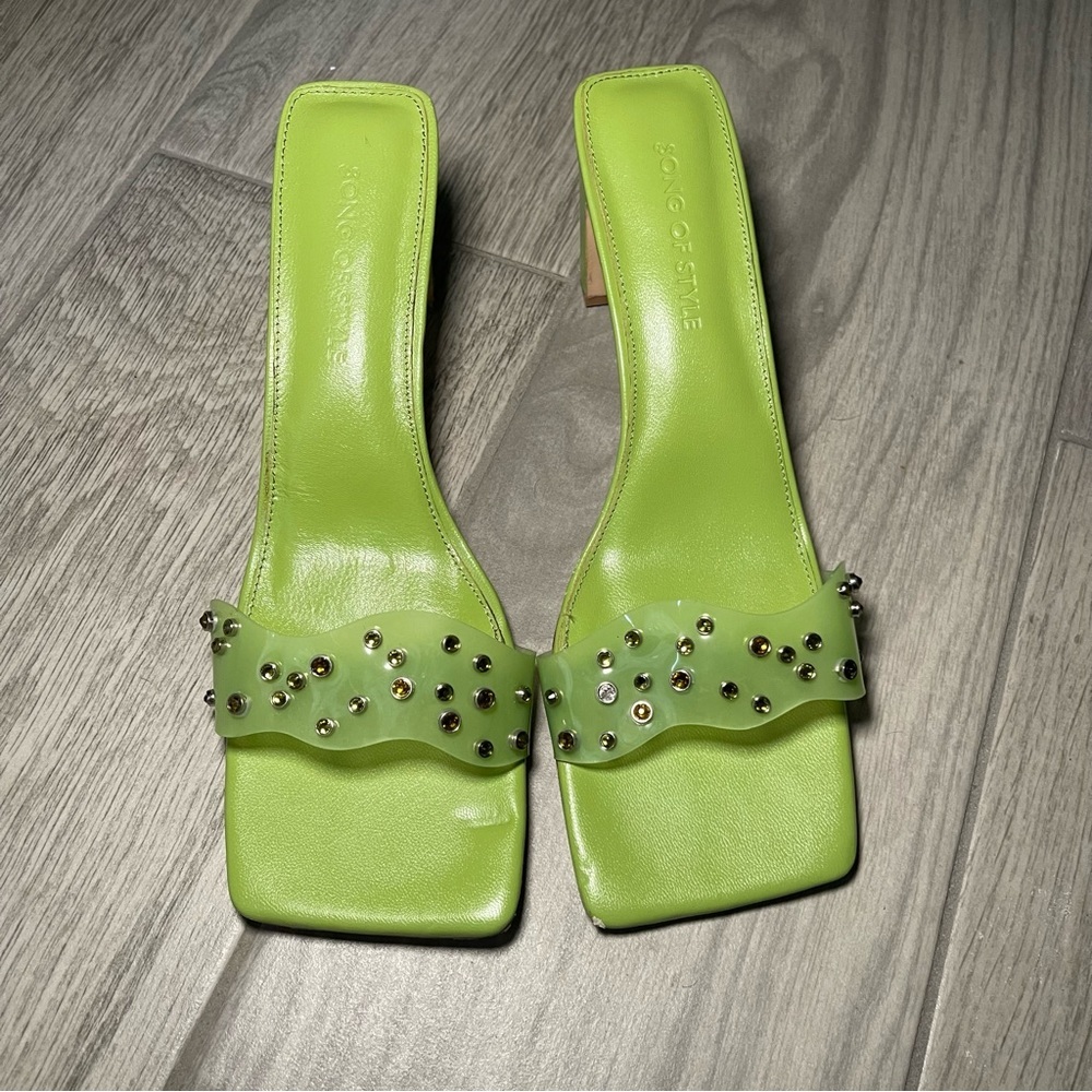 Song of style | sparkle heel in green size: 10